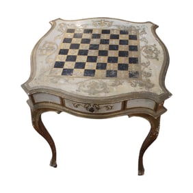 Florentine Painted Chessboard Game Table