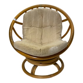 Papasan-Style Lounge Chair with Cushion