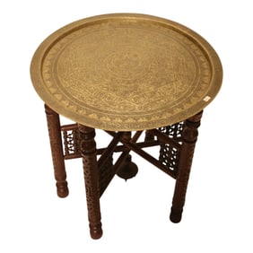 Brass Top End Table
