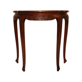 Chinese Carved Demi-Lune Console Table