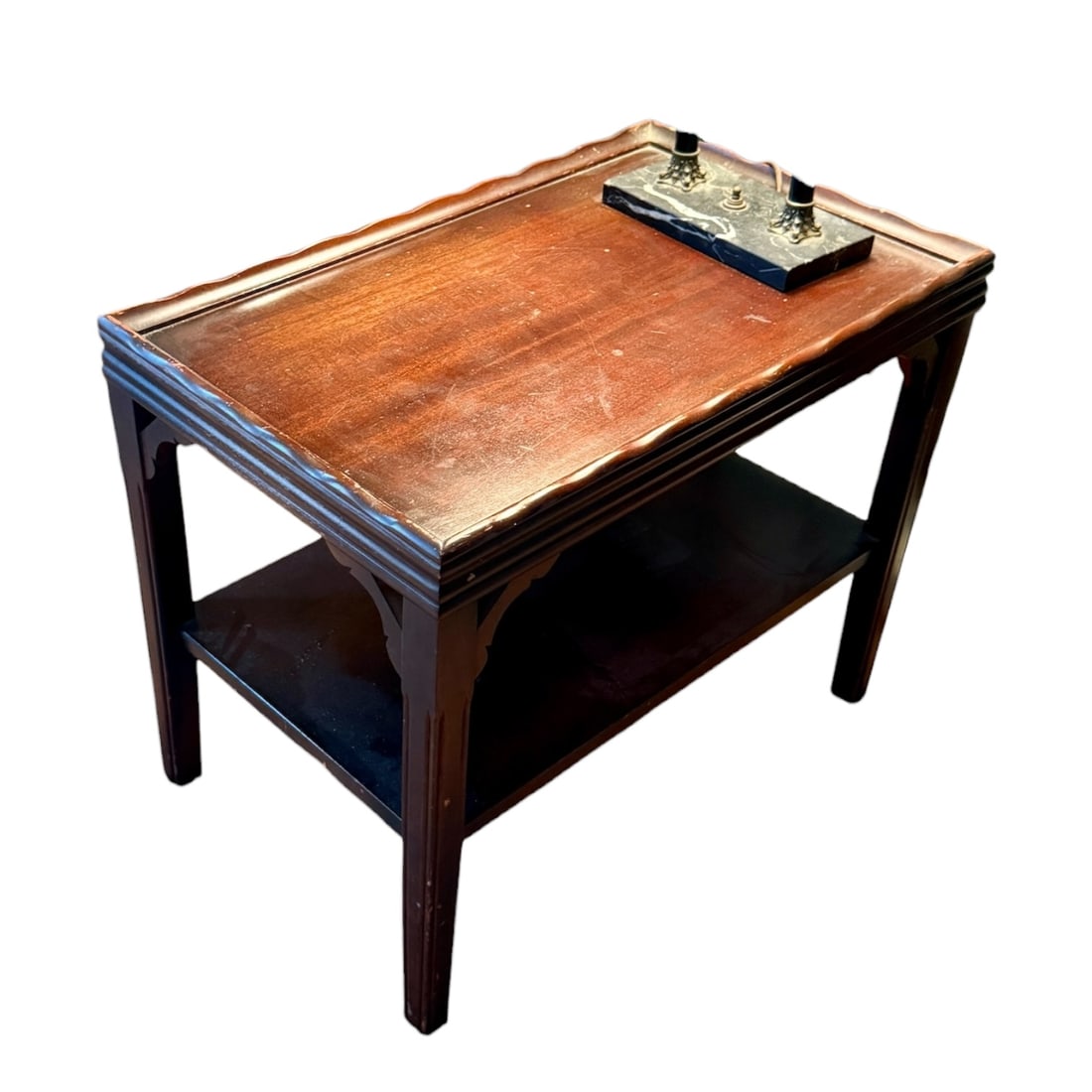 Chippendale Style Mahogany End Table 14 x 23 x 19h (1 of 8)