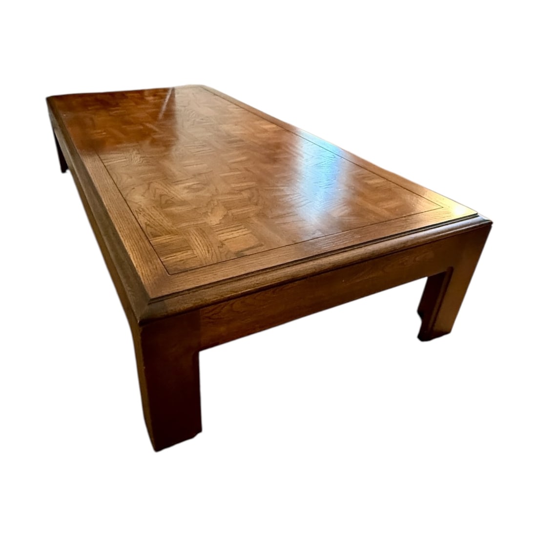 Rectangular Parquet Top Solid Wood Coffee Table (1 of 5)