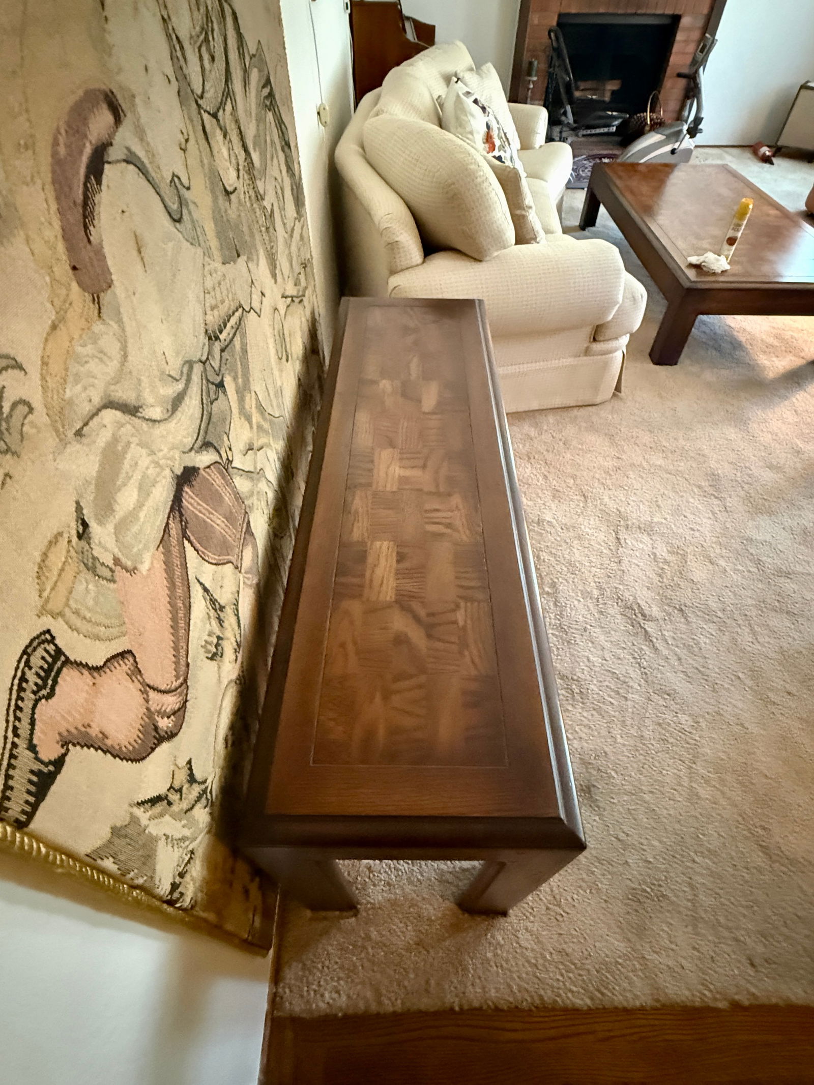 Parquet Top Solid Wood Console Table - 3