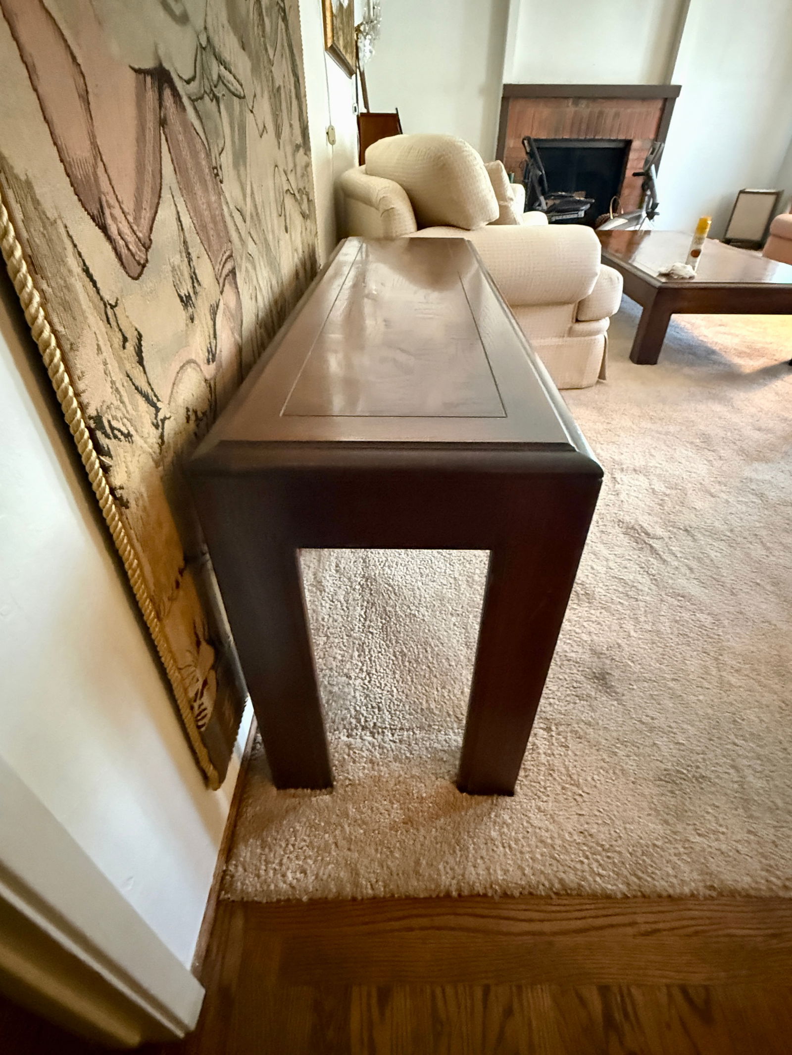 Parquet Top Solid Wood Console Table - 4