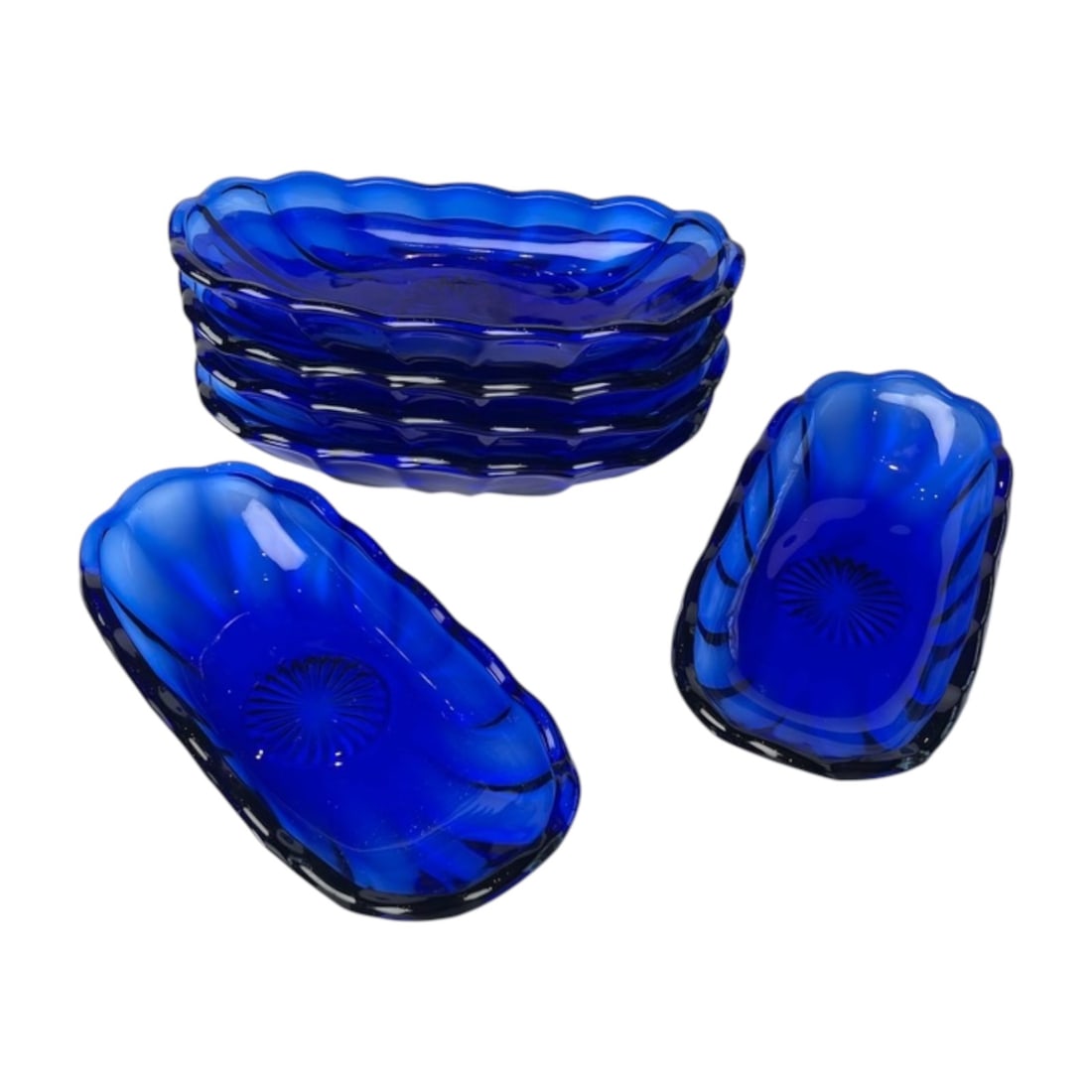 Set of 6 Vintage Anchor Hocking Cobalt Blue Glass Dessert Dish (1 of 4)