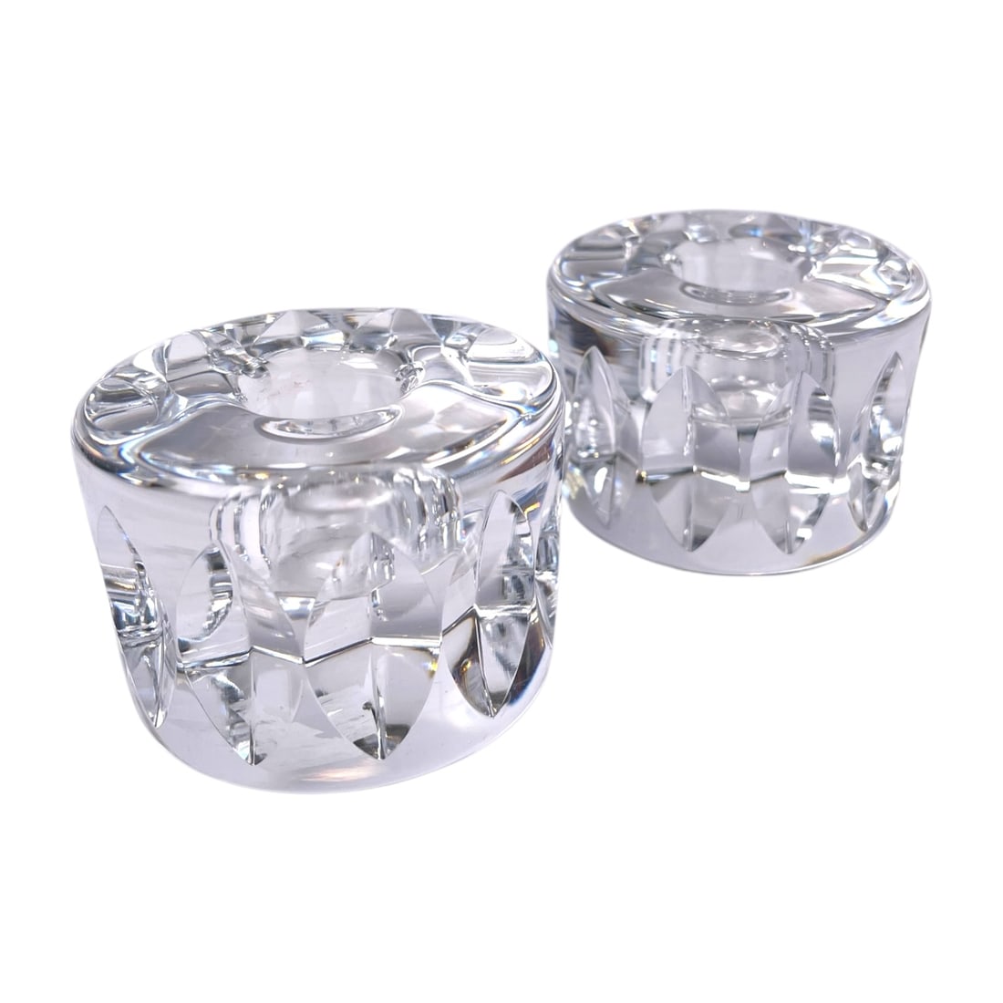 Pair of Orrefors Cut Crystal Candle Holders (1 of 5)