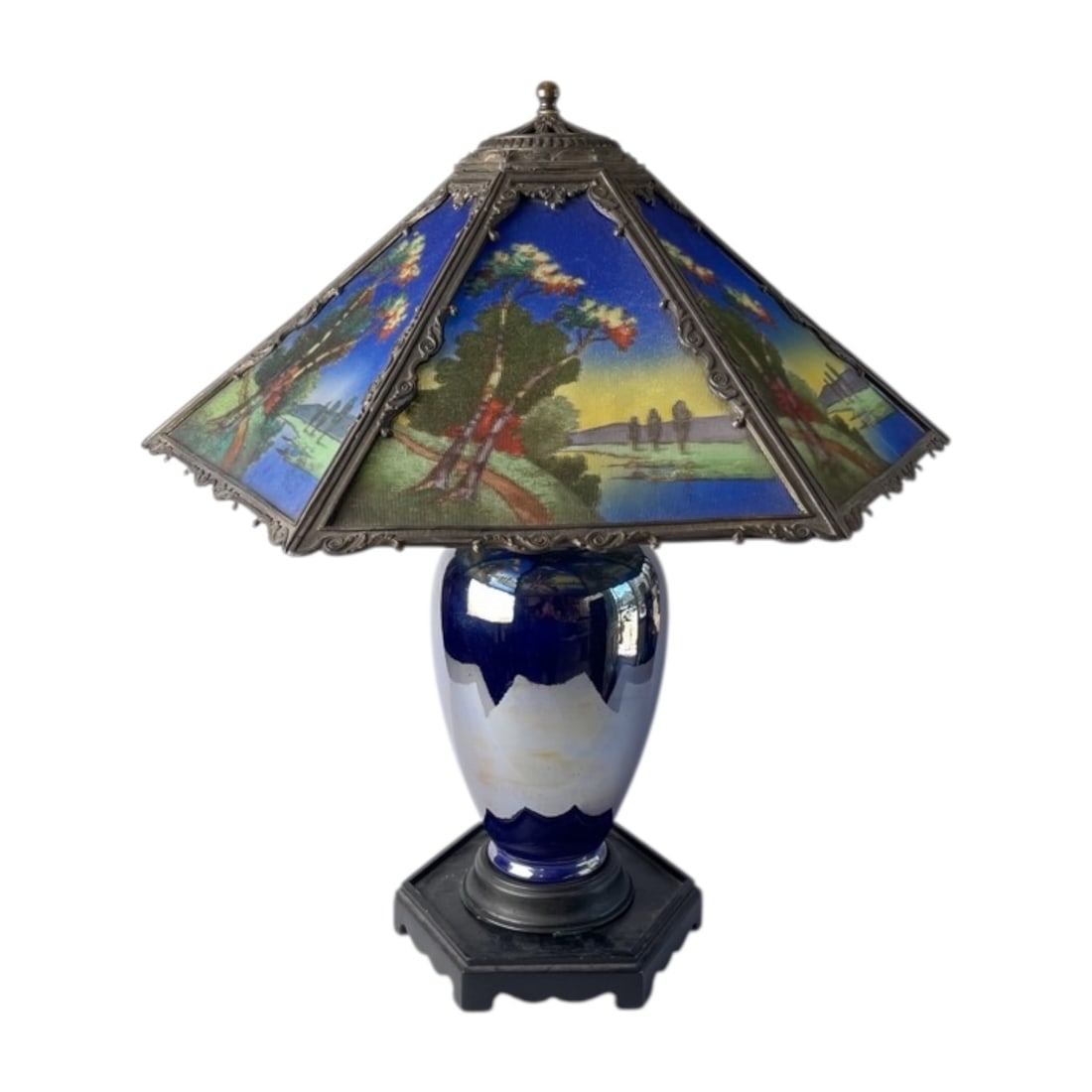 Vintage Scenic Panel Table Lamp (1 of 5)