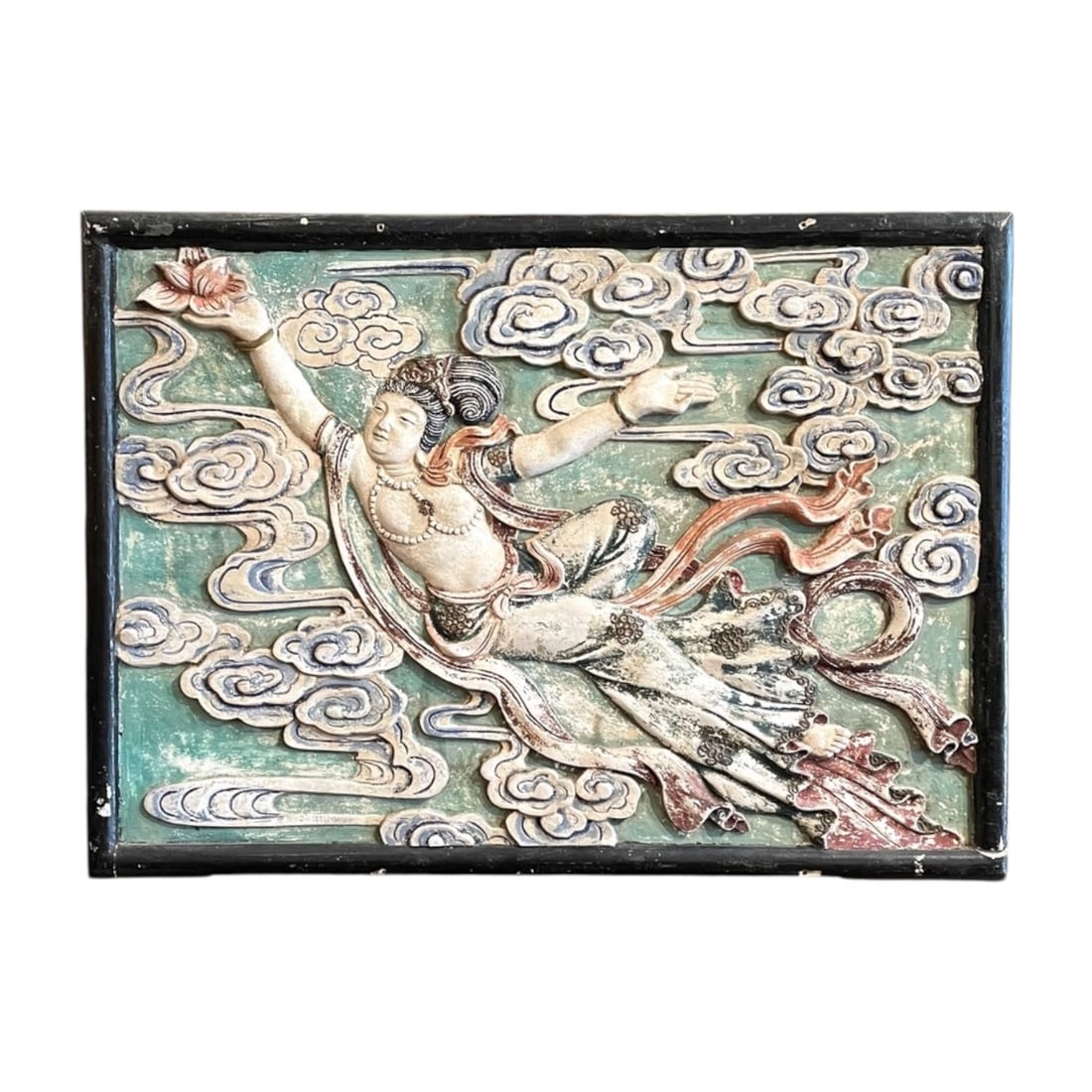 Chinese Carved Flying Apsara Wall Panel (1 of 4)