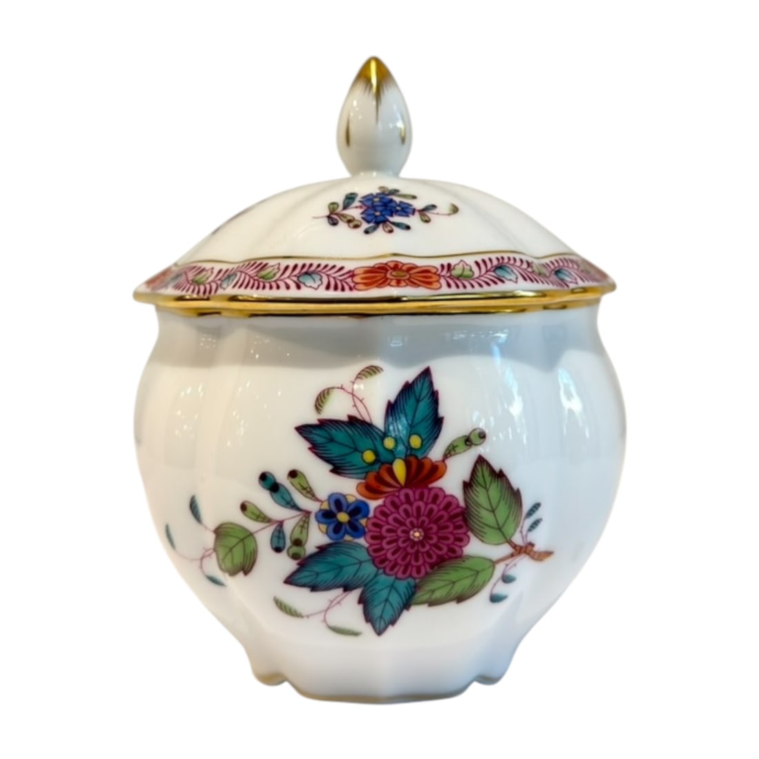 Herend Chinese Bouquet Multicolr Coverd Bonbonniere (1 of 8)