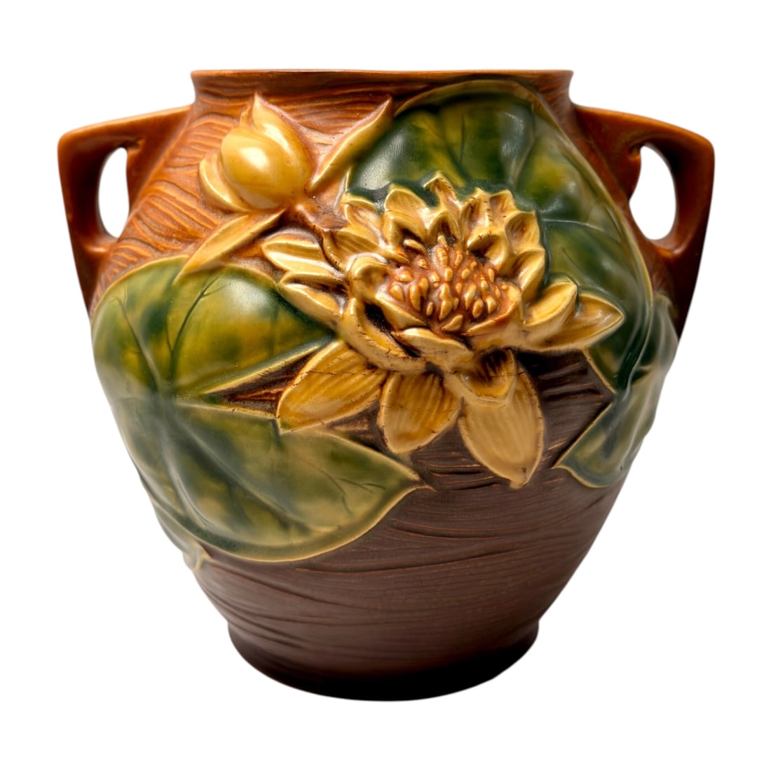 Vintage Roseville Pottery Water Lily Jardiniere, Shape 78-8 (1 of 8)