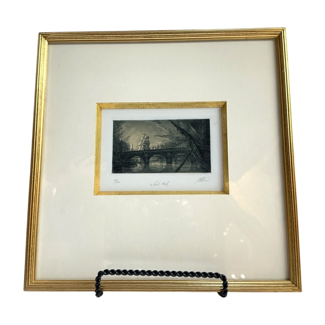 Jean-Michel Noirel Le Pont Neuf Signed Aquatint Etching Paris River Seine Framed (1 of 8)
