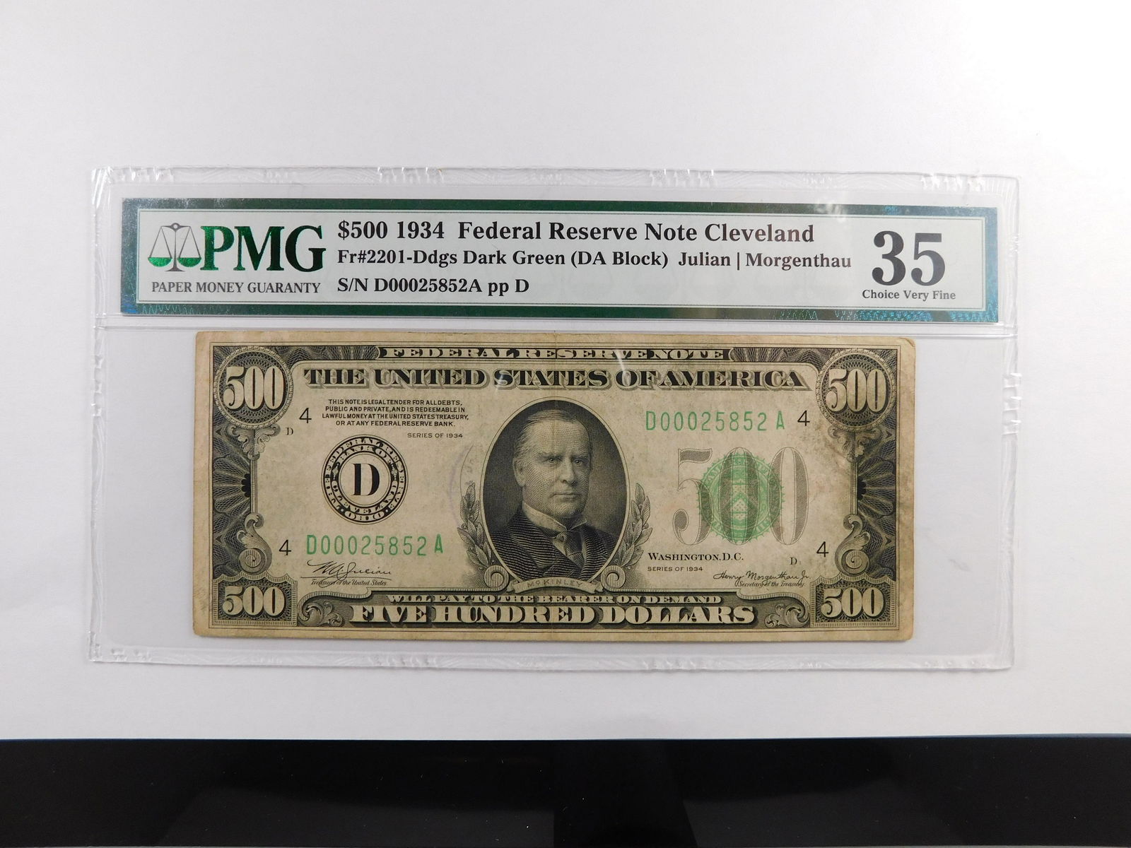 1934 $500 Federal Res Note, Cleveland (1 of 2)