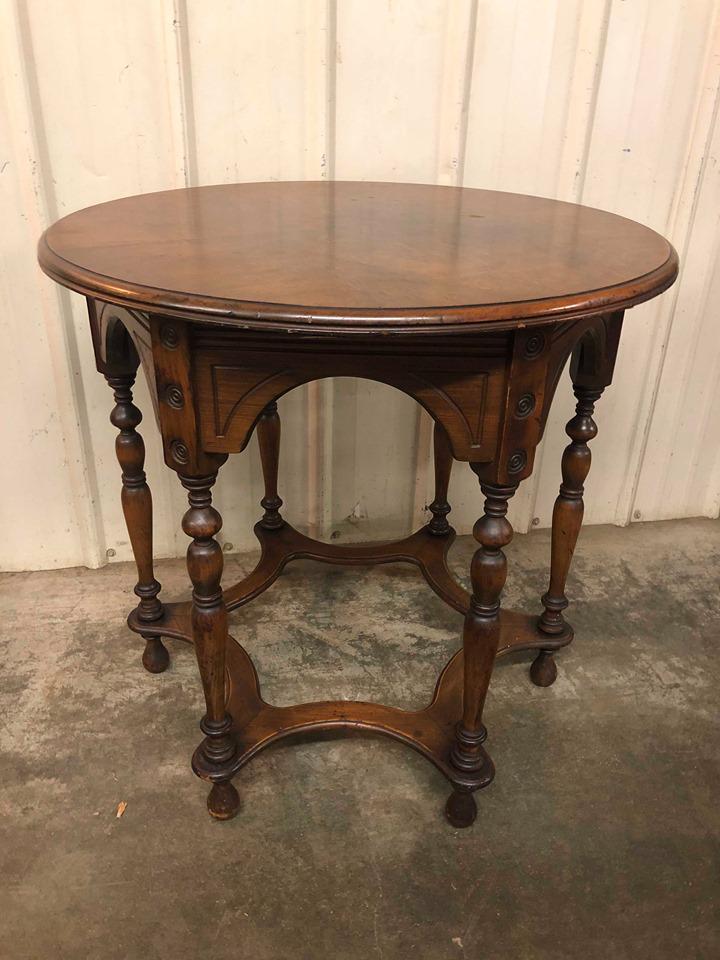 Walnut 6 legged round table: Walnut 6 legged round table