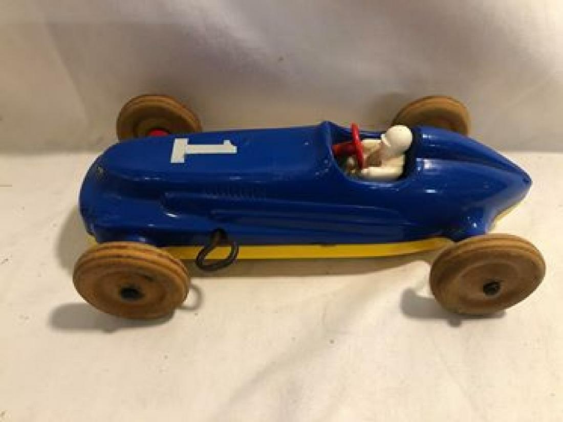Ideal U.S.A. Wind Up Race Car 1950's: Ideal U.S.A. Wind Up Race Car 1950's