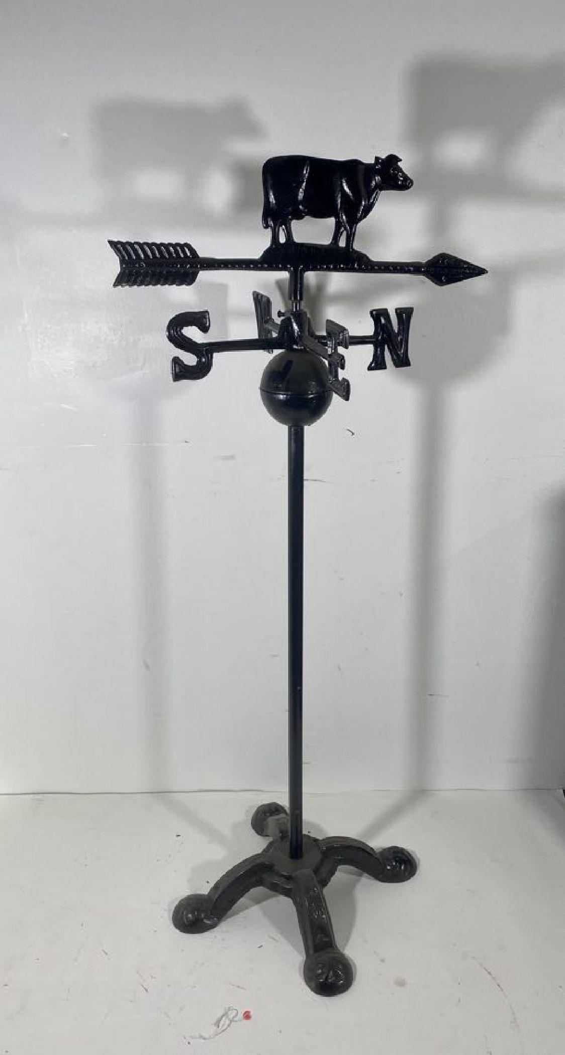 Cast Iron Cow Weathervane On Stand (1 of 1)
