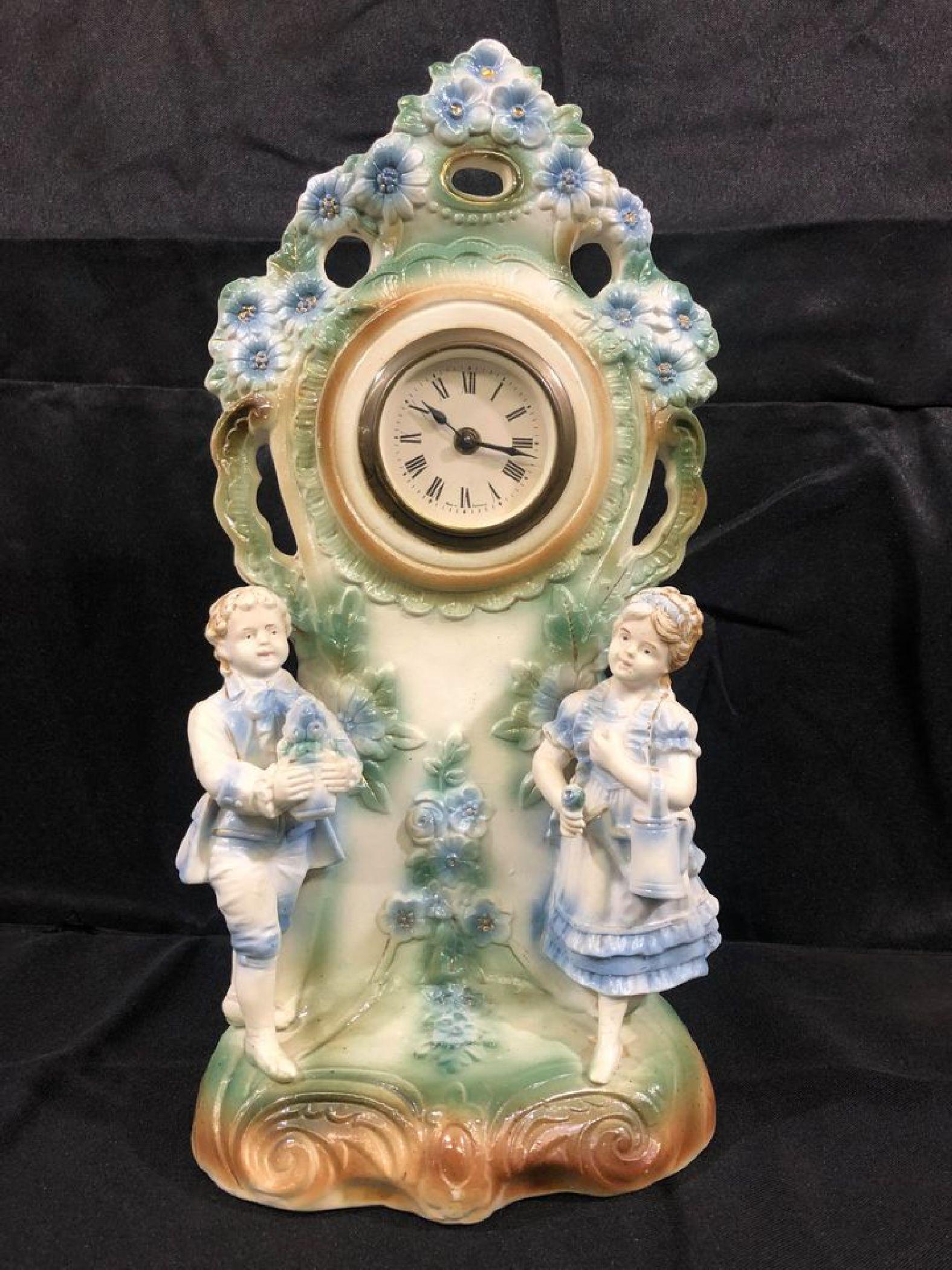 Antique Porcelain Figure Clock (App. 12 Inches Tall) (1 of 1)