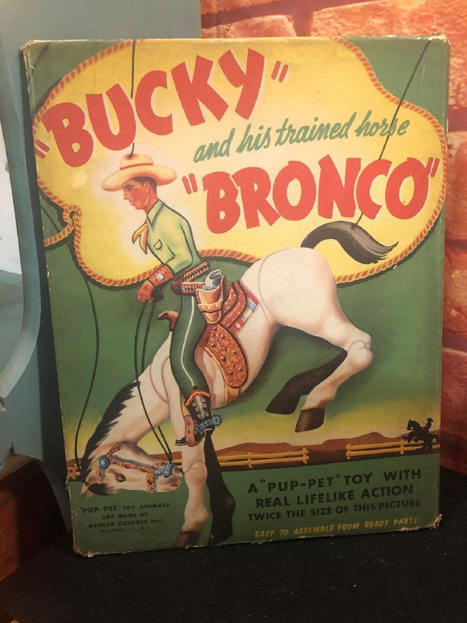 Bucky & His Trained Horse Bronco Puppet Toy Never: Bucky & His Trained Horse Bronco Puppet Toy Never Opened