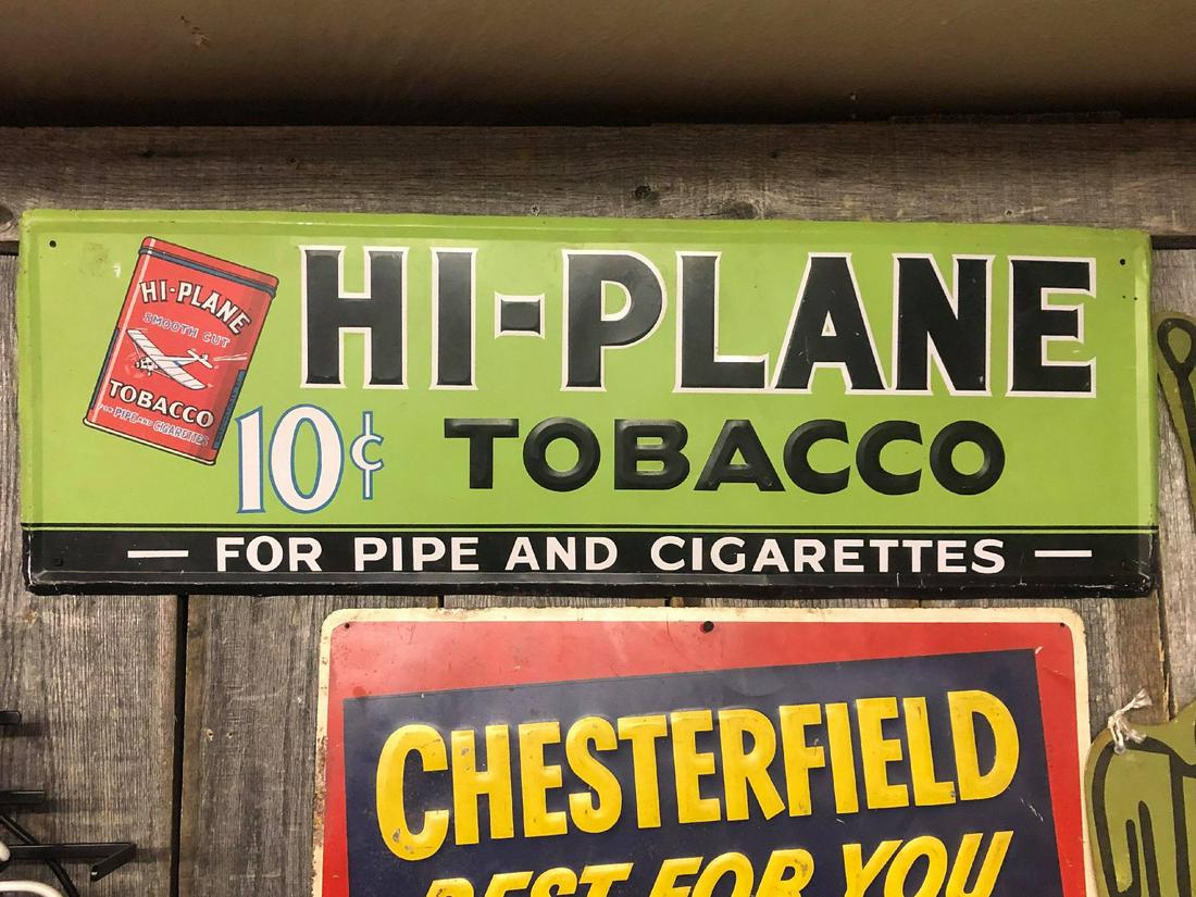 Hi Plane 10 Cents Tobacco Metal Sign