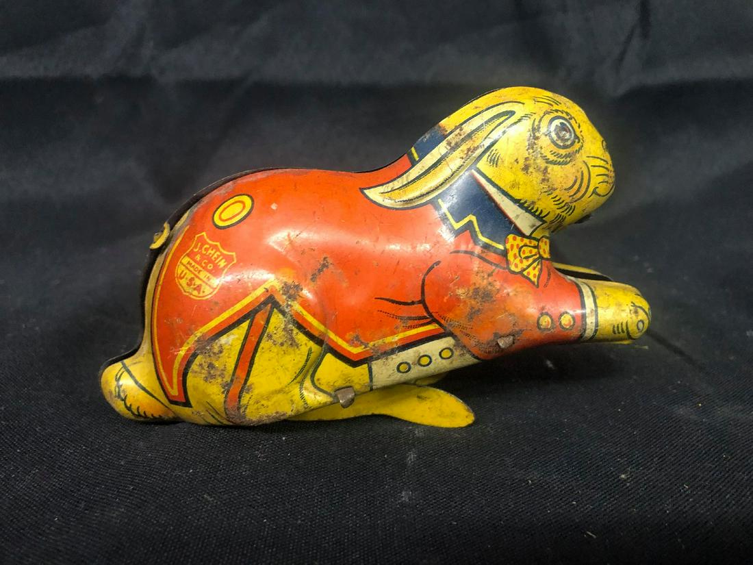 J. Chein & Co. Made In U.S.A. Wind Up Rabbit Toy: J. Chein & Co. Made In U.S.A. Wind Up Rabbit Toy