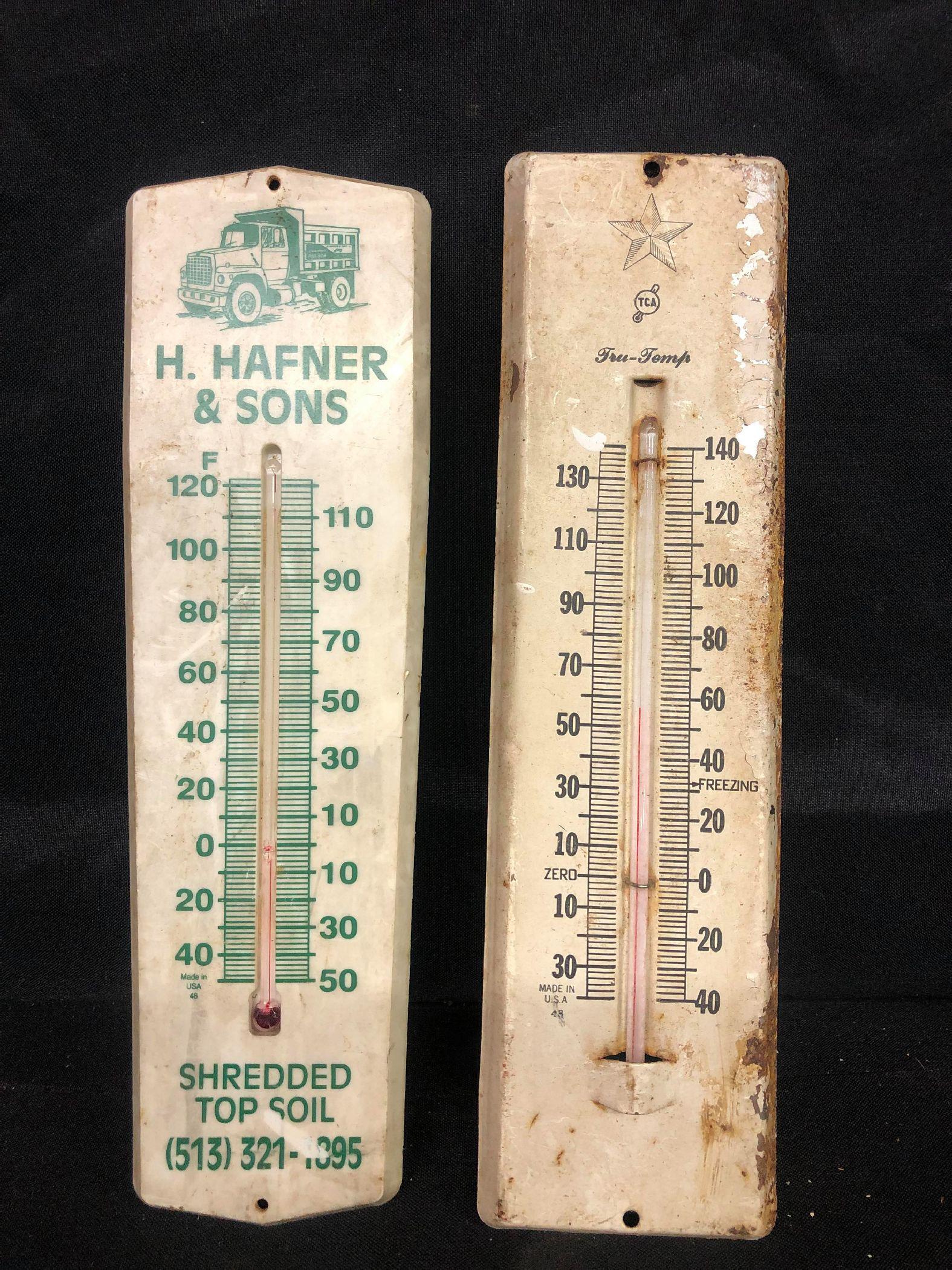 Pair Of Advertising Thermometers: Pair Of Advertising Thermometers