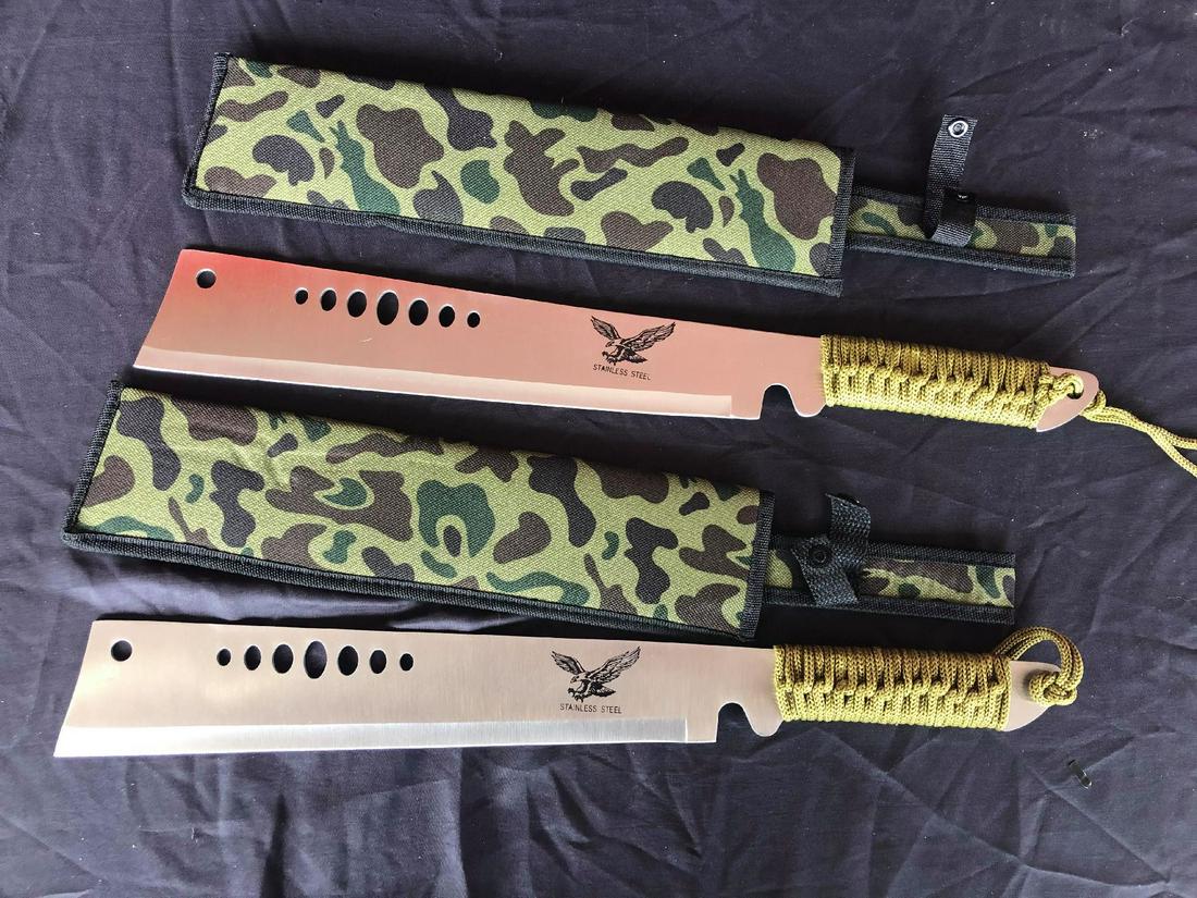 Pair Of Stainless Steel Machetes: Pair Of Stainless Steel Machetes
