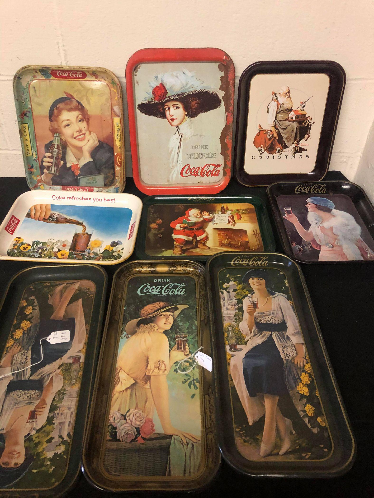 Collection Of 9 Coca-Cola Platters: Collection Of 9 Coca-Cola Platters