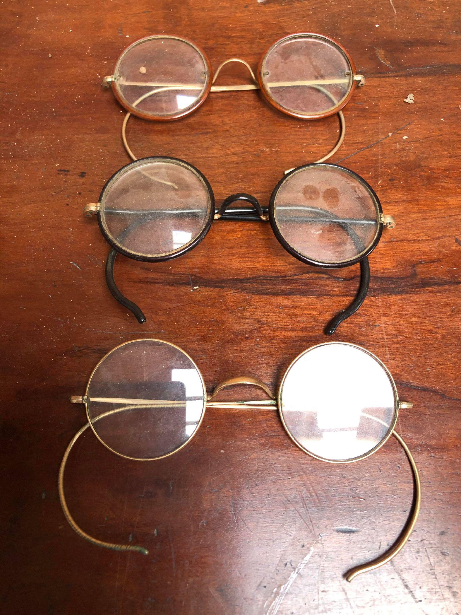 Trio Of Antique Eyeglasses: Trio Of Antique Eyeglasses