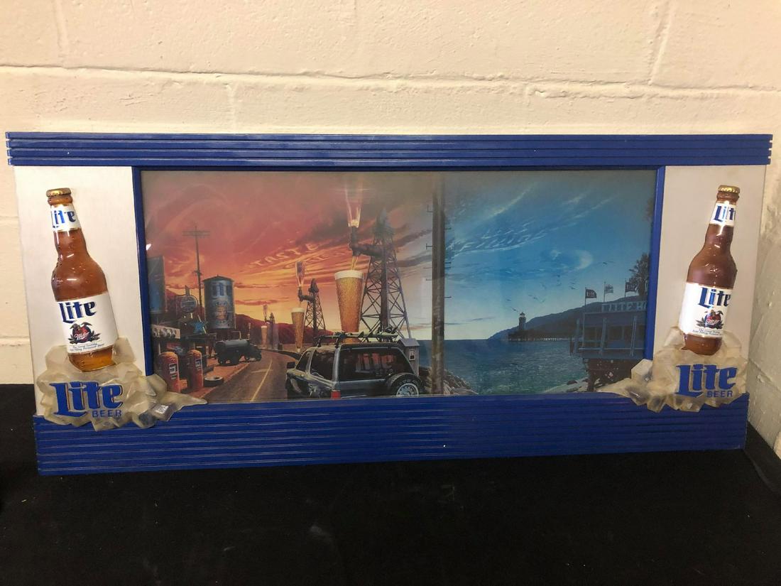 Miller Lite Revolving Scene Lighted Sign (App. 36-42: Miller Lite Revolving Scene Lighted Sign (App. 36-42 Inches Wide)