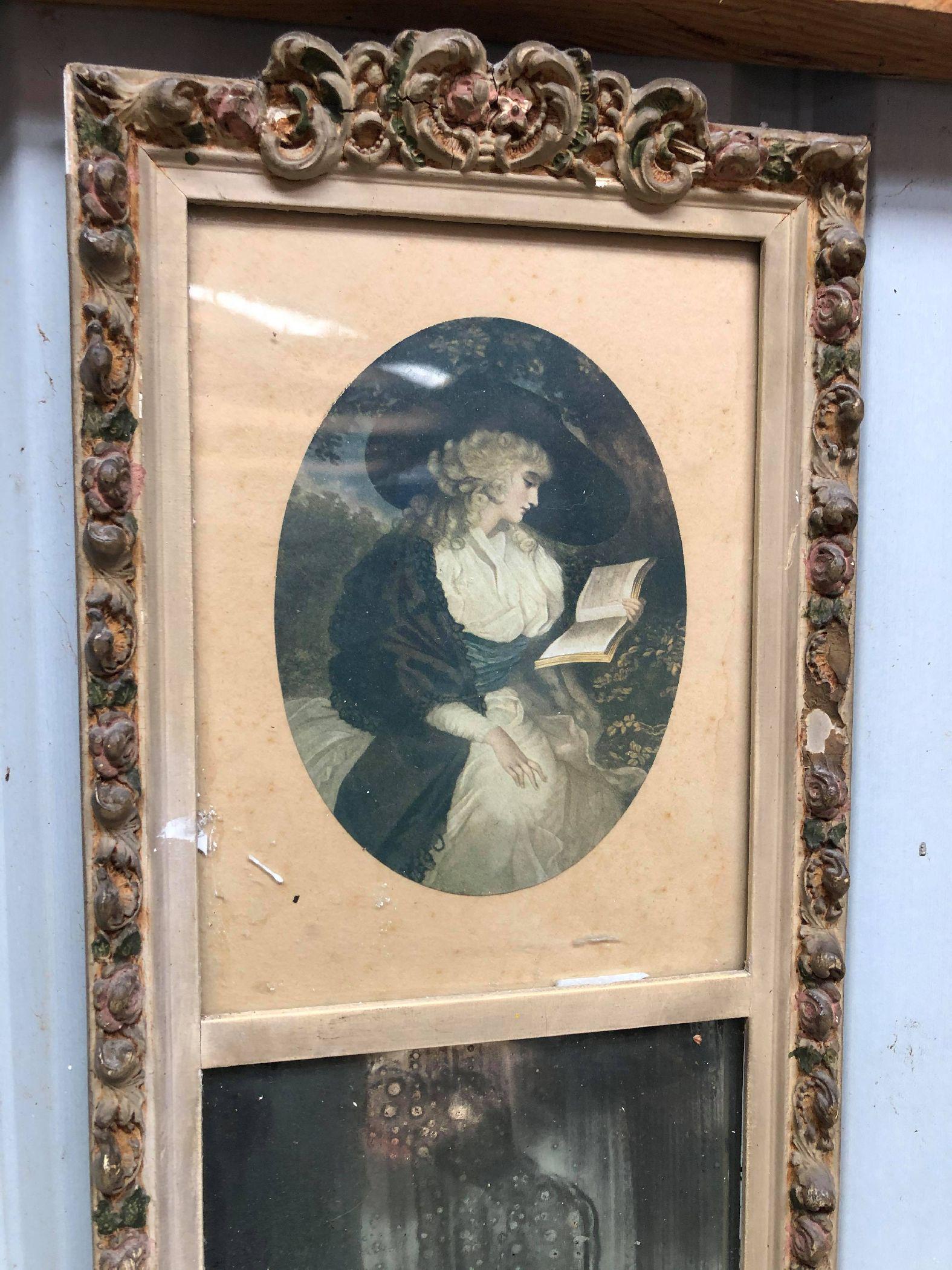 Antique Mirror With Portrait: Antique Mirror With Portrait
