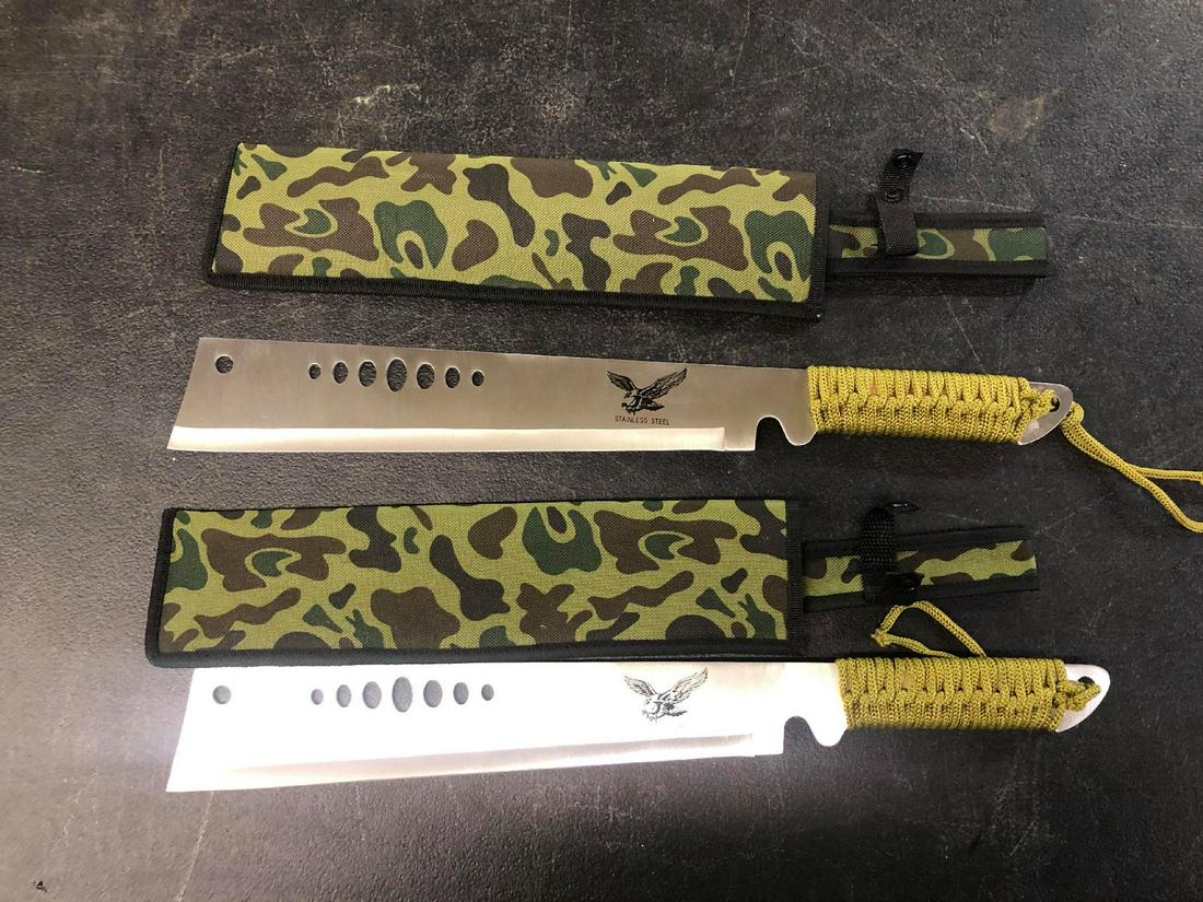 Pair Of Stainless Steel Machetes: Pair Of Stainless Steel Machetes