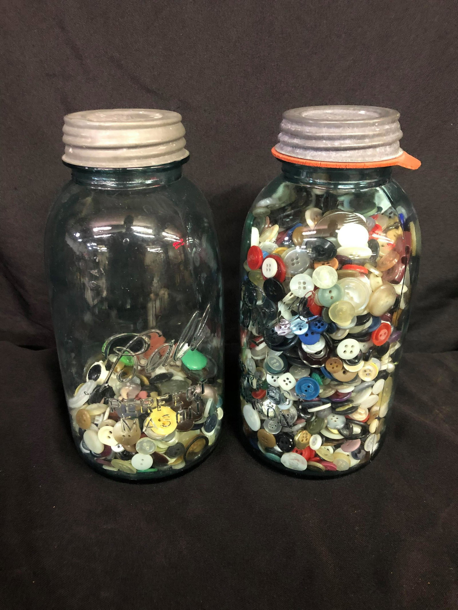Pair of Jars With Buttons: Pair of Jars With Buttons