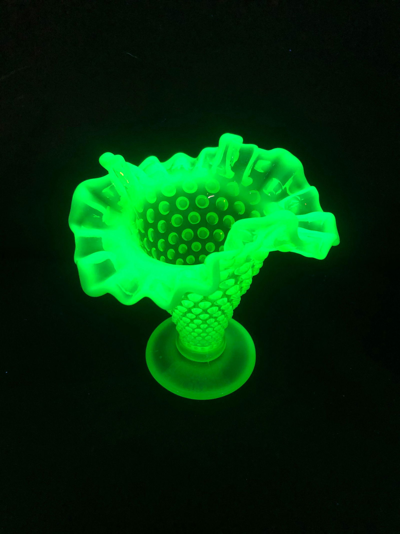 HOBNAIL FENTON VASELINE GLASS (1 of 1)