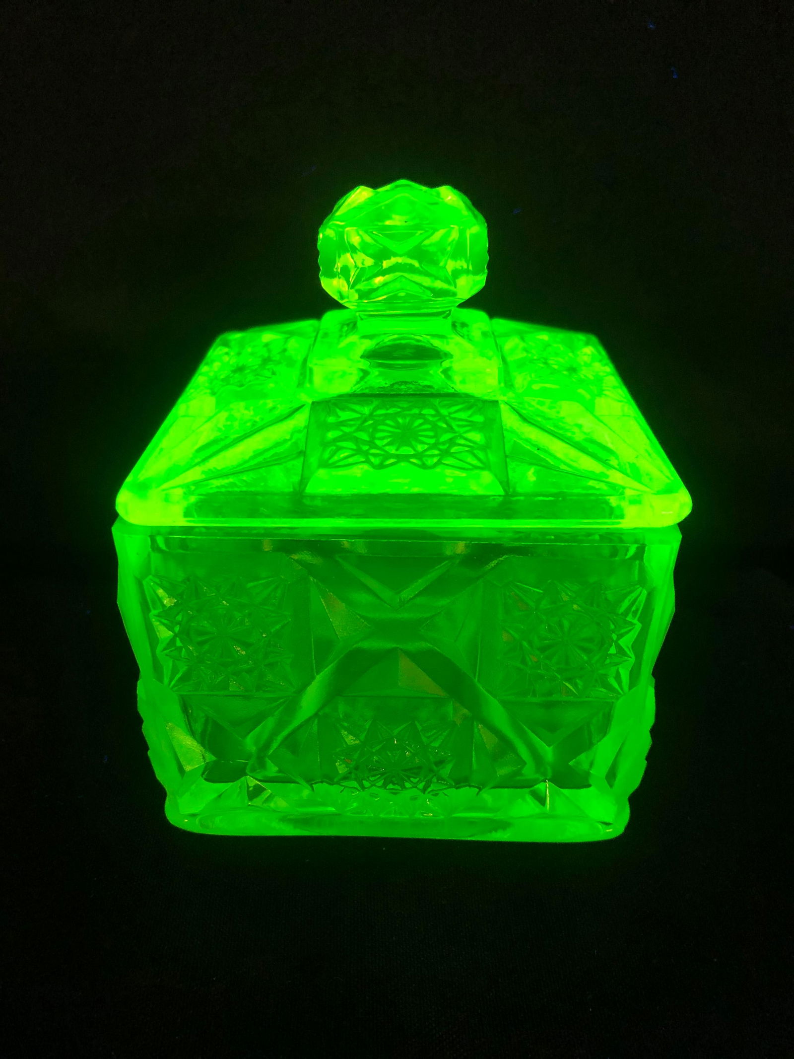 VASELINE GLASS COVERED CANDY DISH (1 of 1)