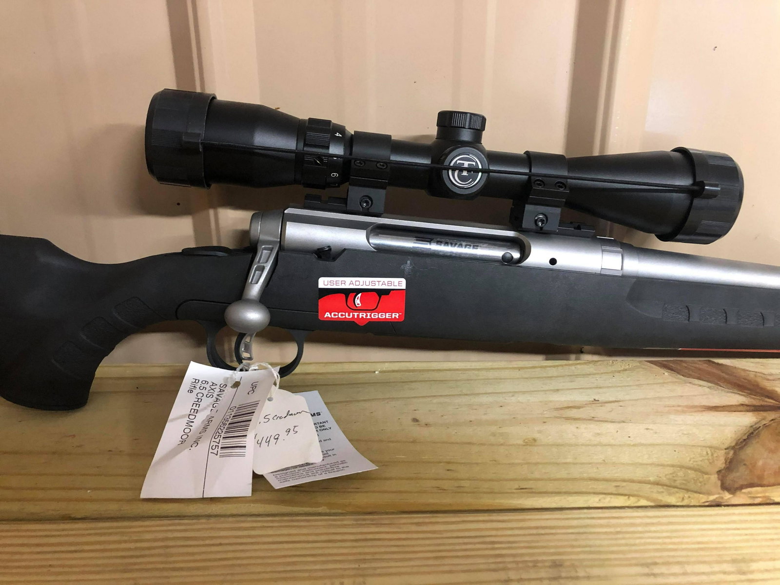 Savage Axis 6.5 Creedmoor N750505 With Thompson Center: Savage Axis 6.5 Creedmoor N750505 With Thompson Center 3x9x40 Scope