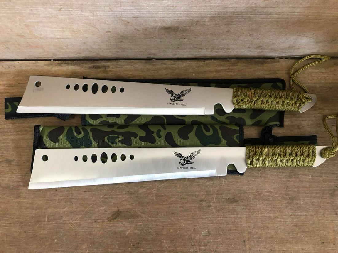Pair of Stainless Steel Machete: Pair of Stainless Steel Machete
