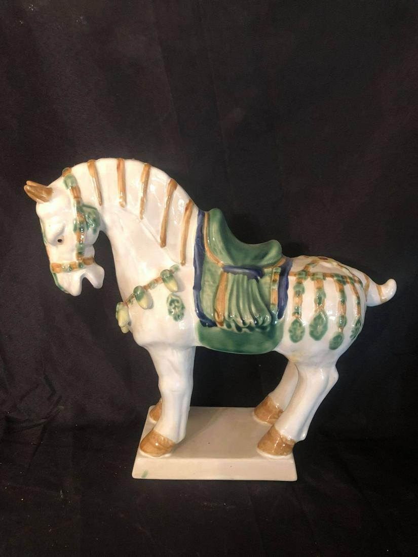 ORIENTAL HORSE POTTERY (13") (1 of 2)