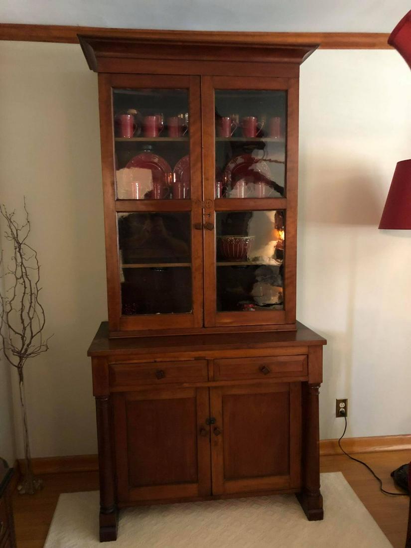 ANTIQUE CHERRY JACKSON PRESS W/ DOVETAIL BOX (1 of 7)