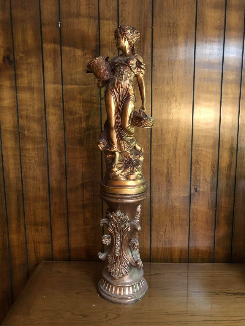 2 PC. RESIN/METAL FIGURAL GARDEN STATUE (47") (1 of 3)