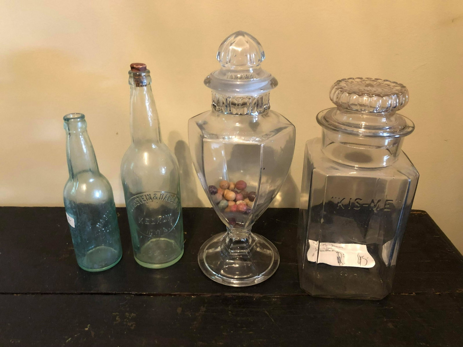 Collection Of Jars Including Kis-Me & Apothecary: Collection Of Jars Including Kis-Me & Apothecary