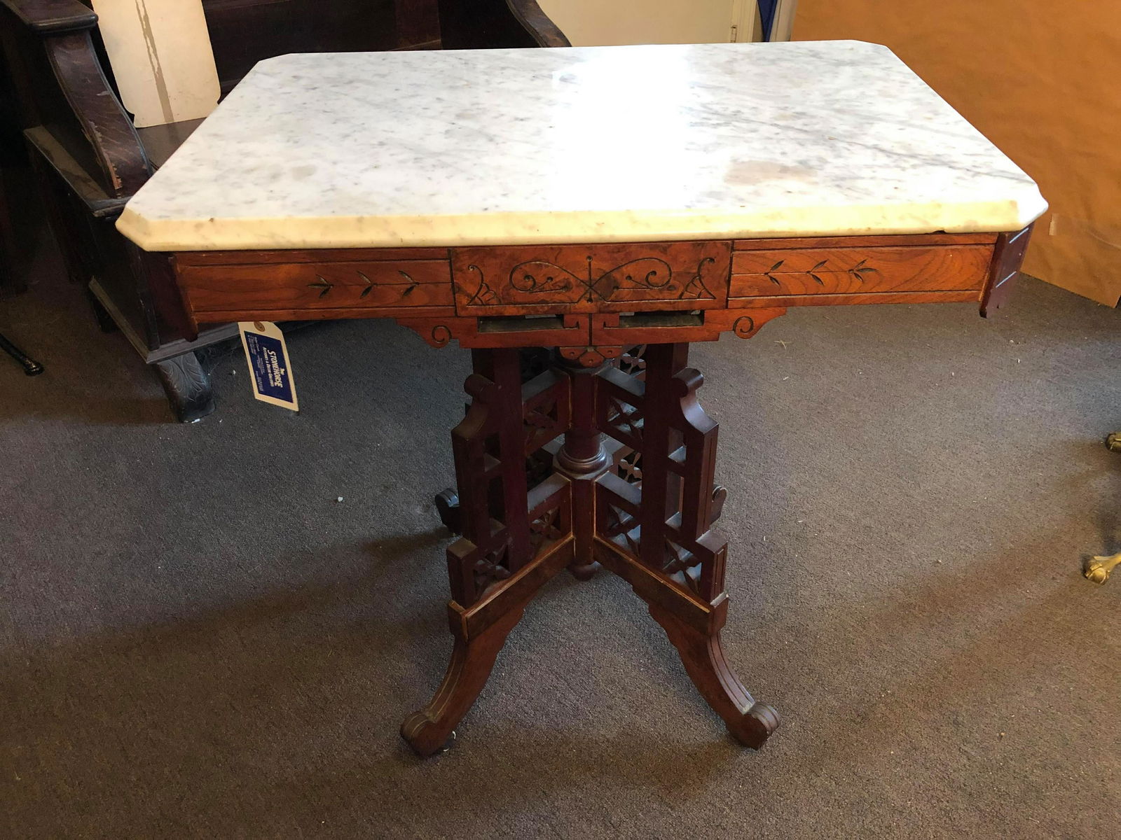 Victorian Marble Top Parlor Table