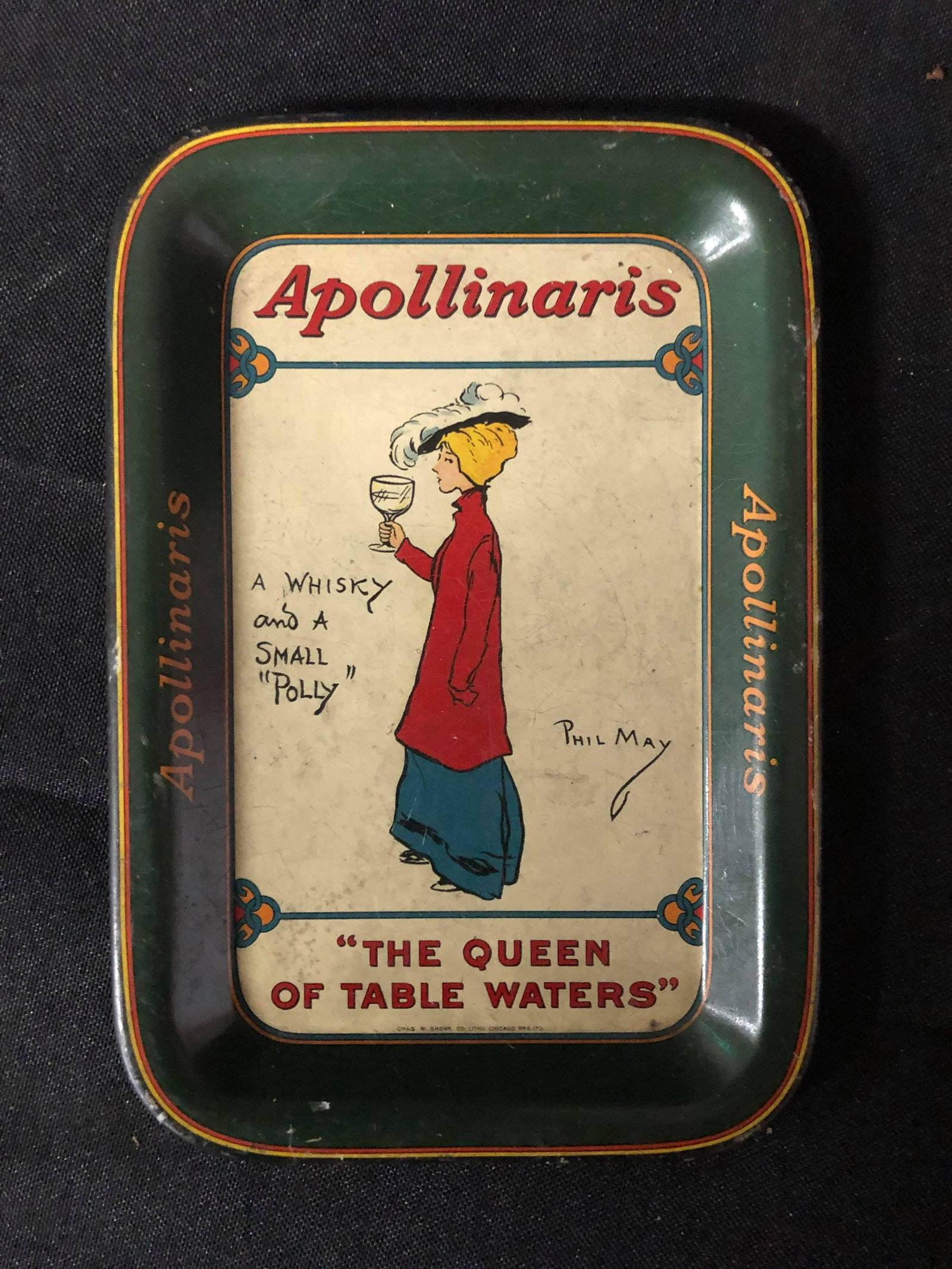 APOLLINARIS "THE QUEEN OF TABLE WATERS" METAL TRAY: APOLLINARIS "THE QUEEN OF TABLE WATERS" METAL TRAY