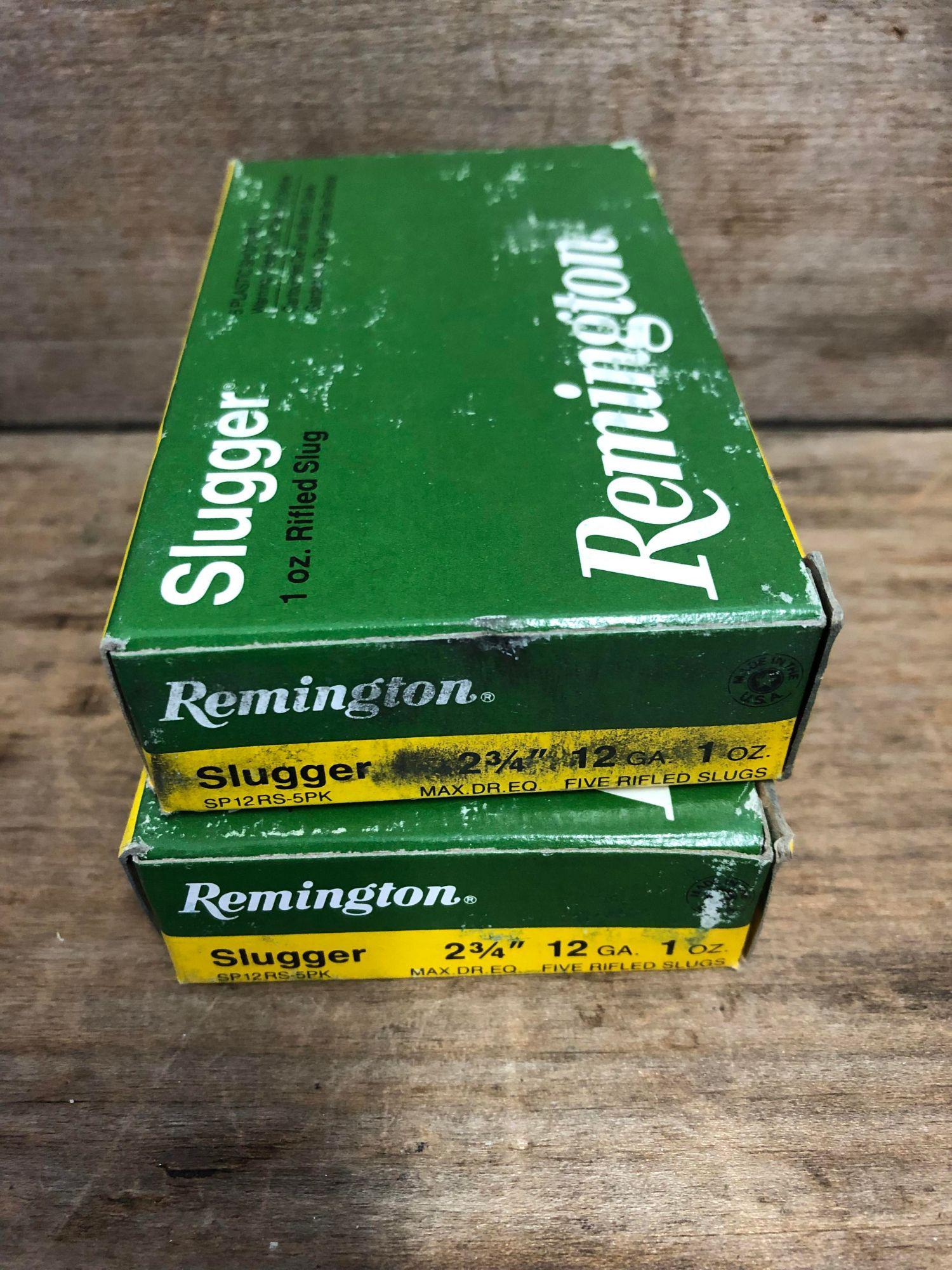 2 BOXES REMMINGTON SLUGGER 12GA: 2 BOXES REMMINGTON SLUGGER 12GA