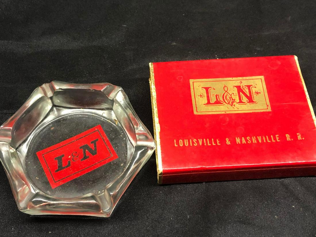 L&N MATCHES AND ASHTRAY: L&N MATCHES AND ASHTRAY