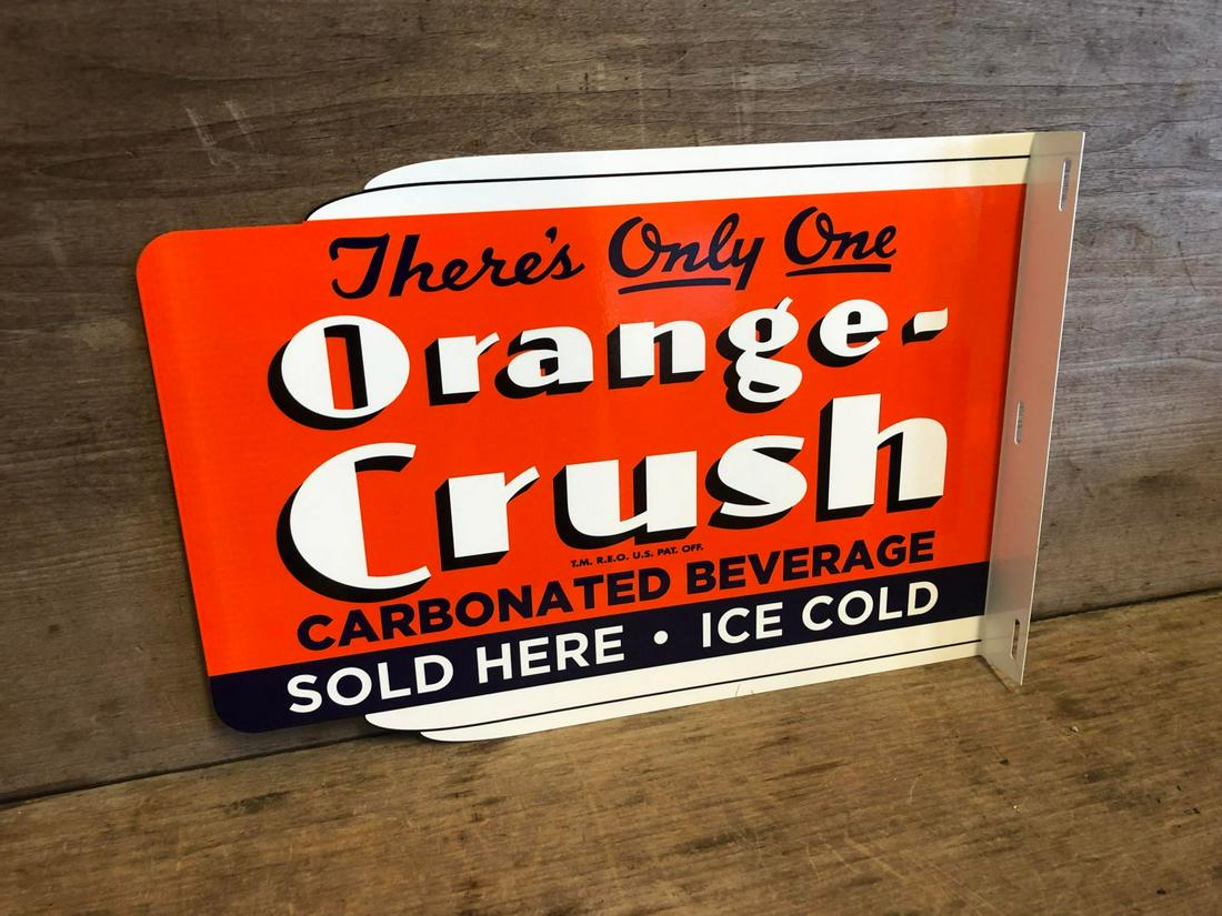 ORANGE CRUSH DUEL SIDED FLANGE SIGN: ORANGE CRUSH DUEL SIDED FLANGE SIGN