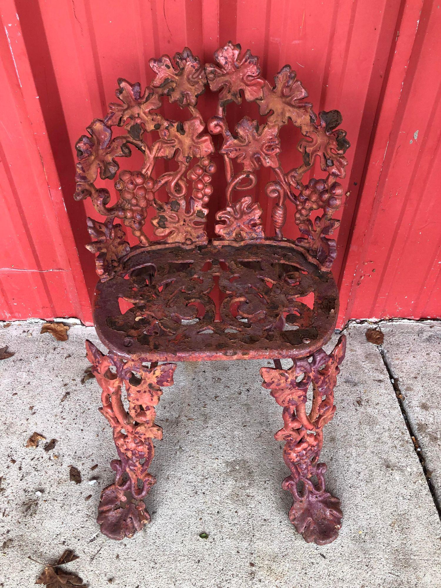 Antique Grape Vine Cast Iron Style Settees: Antique Grape Vine Cast Iron Style Settees