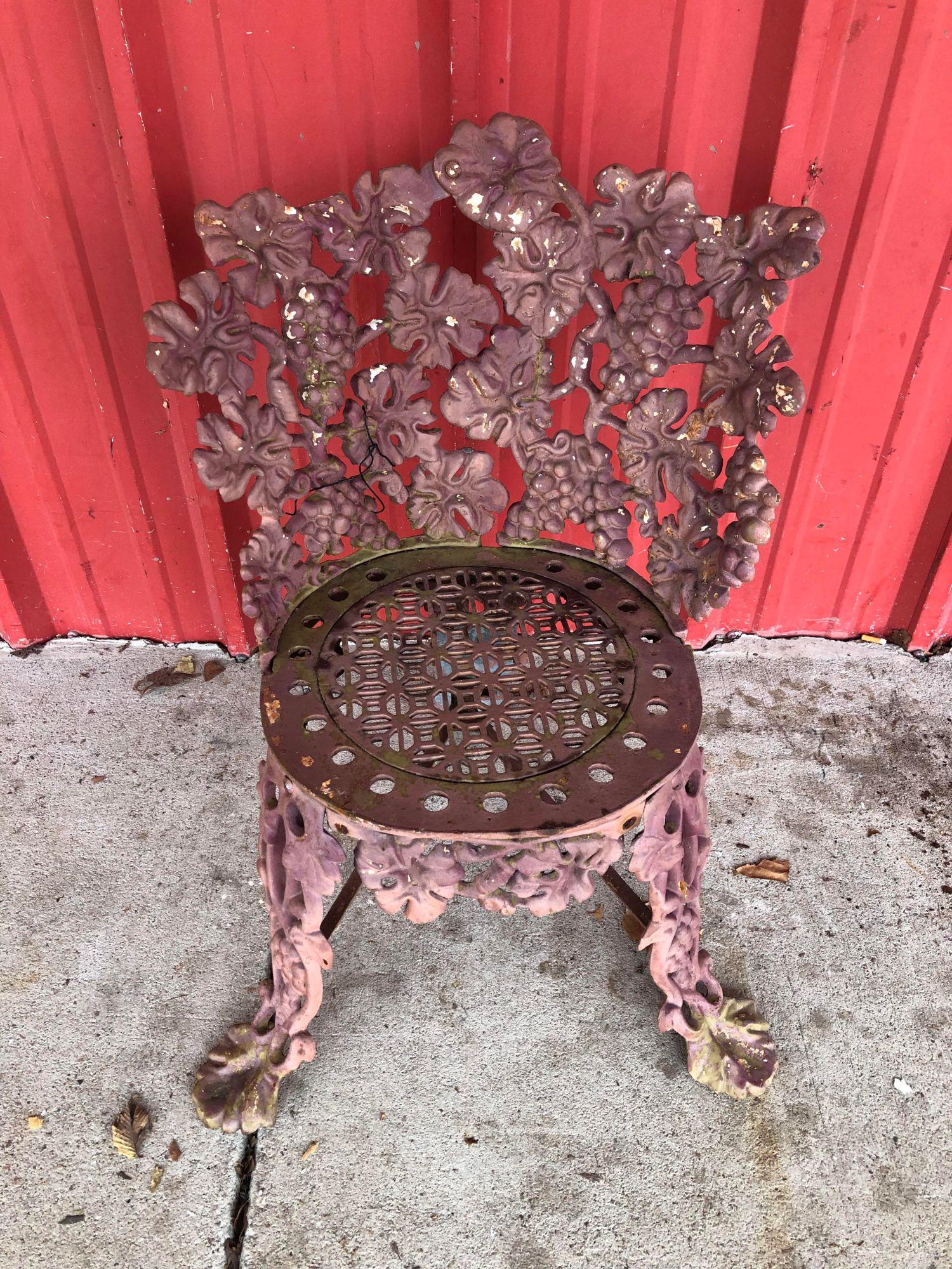 Antique Grape Vine Cast Iron Style Settees: Antique Grape Vine Cast Iron Style Settees