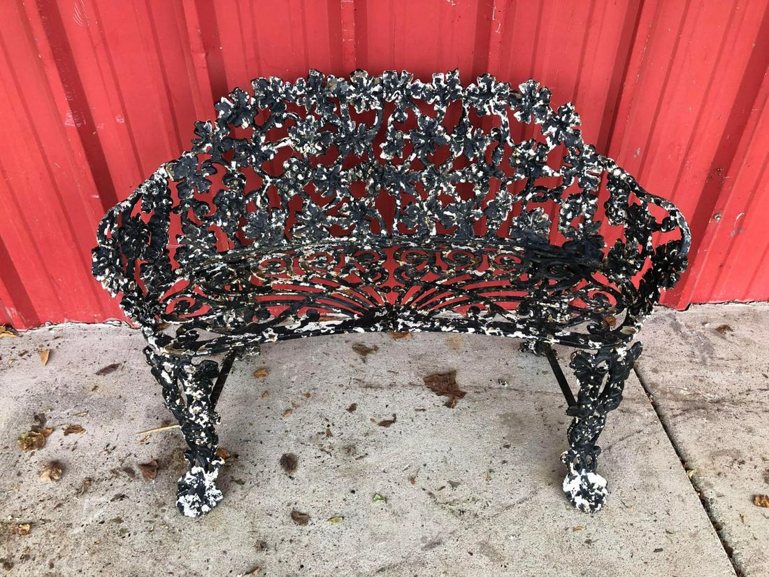 Antique Grape Vine Cast Iron Style Settees: Antique Grape Vine Cast Iron Style Settees