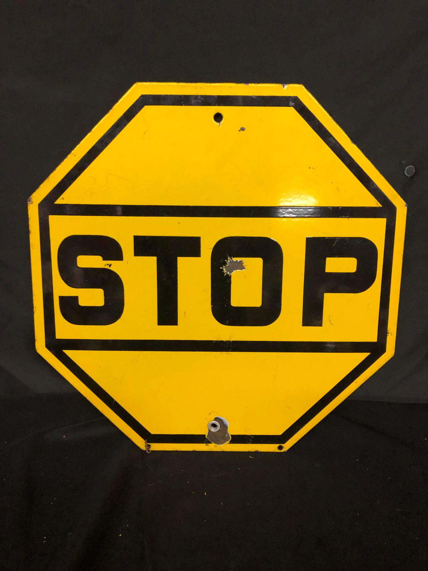 Porcelain Stop Sign (1 of 2)