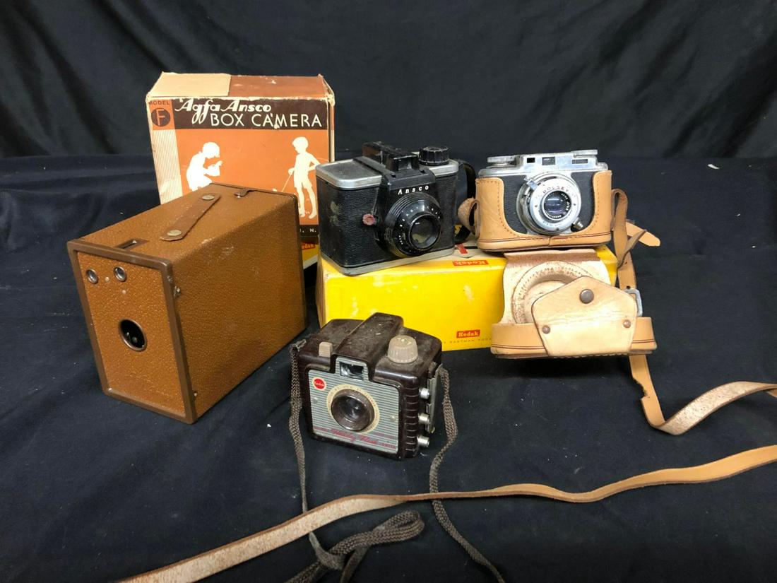 Collection of Vintage Cameras: Kodak, Bosley,Ansco (1 of 1)