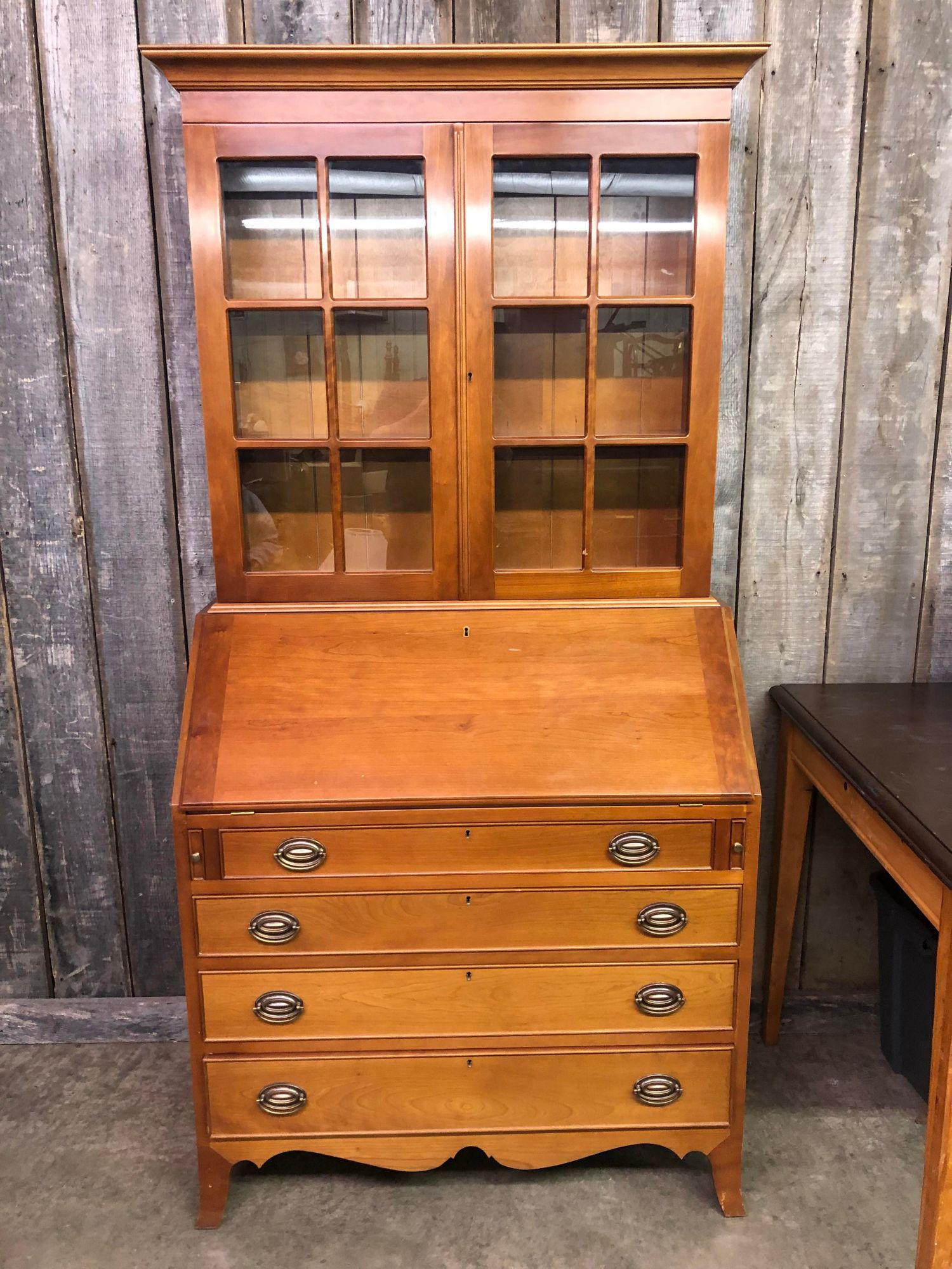 Solid Cherry Dovetail Box Slant Front Secretary (1 of 5)